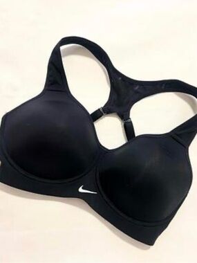 Nike Black Racerback Molded Cup Sports Bra with White Swoosh